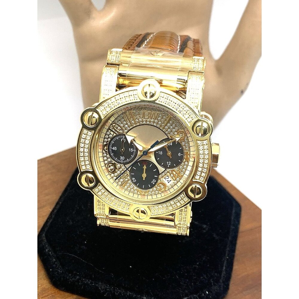 JBW Men's Watch JB6215-10C Phantom 10 YR Anniversary Diamond Quartz Gold Dial
